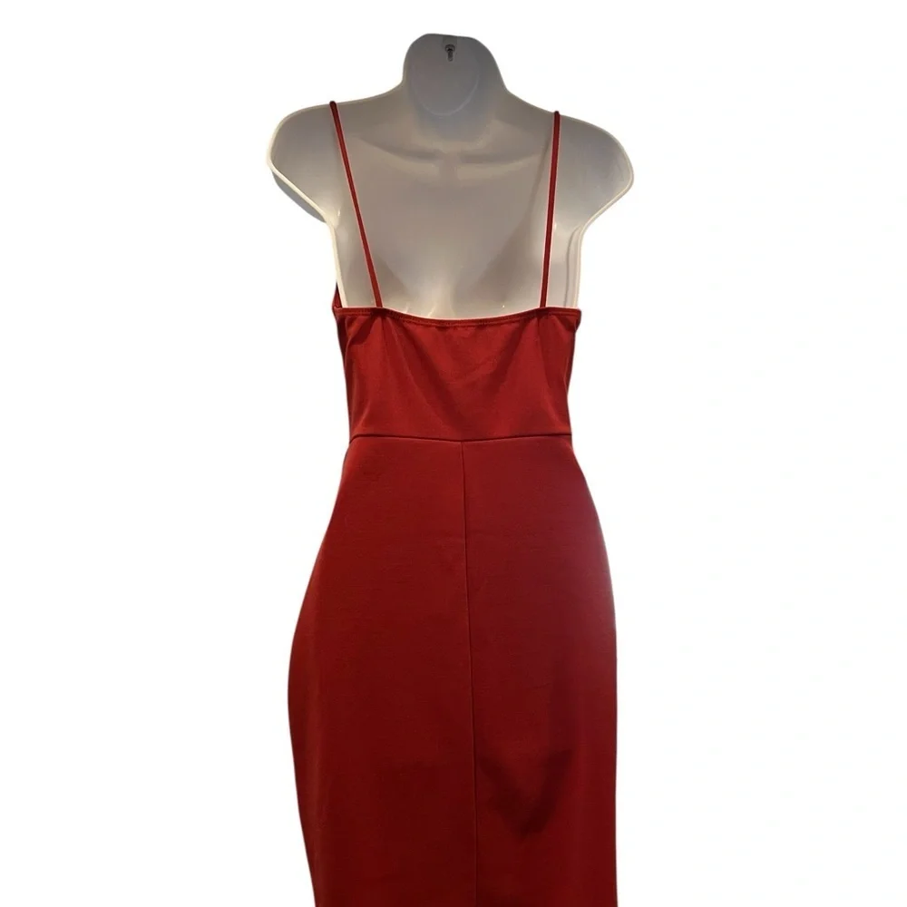Lulus Forever Your Girl Rust Red Body Con Stretchy Mini Dress Size XS.